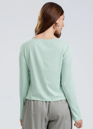 Gris - Blusa em Viscose Verde Claro - GRIS