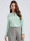 Gris - Blusa em Viscose Marrom Escuro - variação: Verde Claro