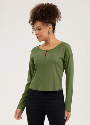 Cativa - Blusa em Viscose  Verde Escuro - CATIVA