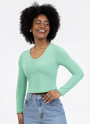 Habana - Blusa em Viscose Verde  - HABANA