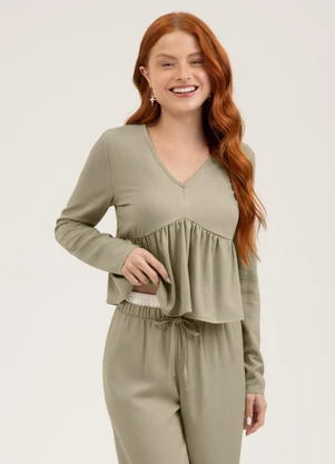 Cativa - Blusa em Viscose  You Marrom Claro - CATIVA