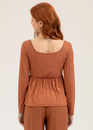 Cativa - Blusa em Viscose  You Marrom - CATIVA