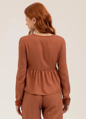 Cativa - Blusa em Viscose  You Marrom - CATIVA