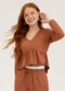 Cativa - Blusa em Viscose  You Marrom - variação: Marrom