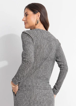 Quintess - Blusa Espinha de Peixe em Malha de Viscose - QUINTESS