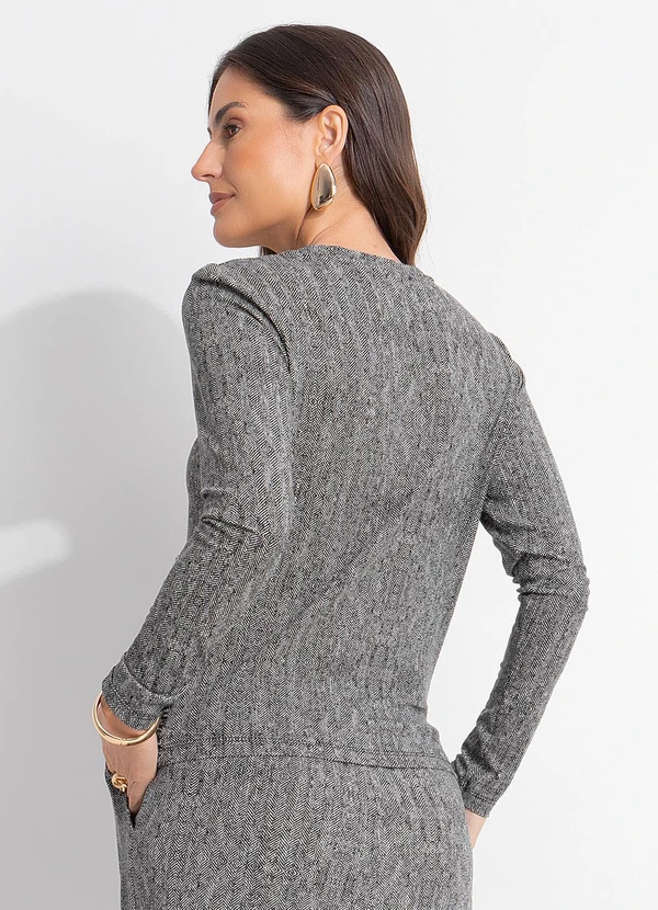 Quintess - Blusa Espinha de Peixe em Malha de Viscose 2