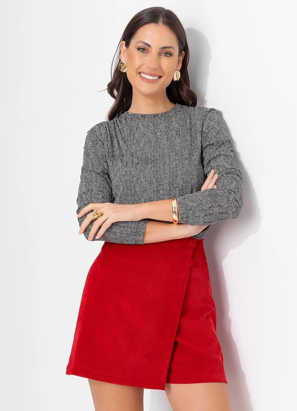 Quintess - Blusa Espinha de Peixe em Malha de Viscose 7