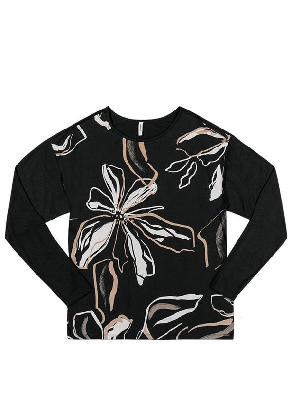 Rezzato - Blusa Estampada Casual Feminino Preto 3