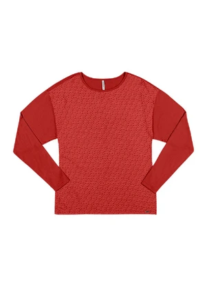 Outlet - Blusa Estampada Casual Feminino Vermelho - OUTLET