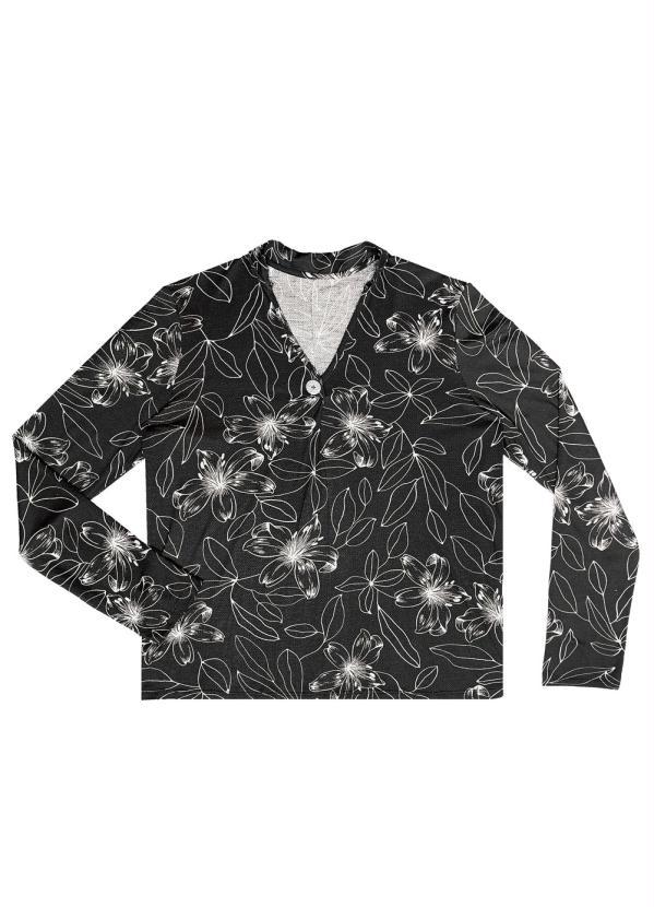 Rovitex - Blusa Estampada Feminina Preto