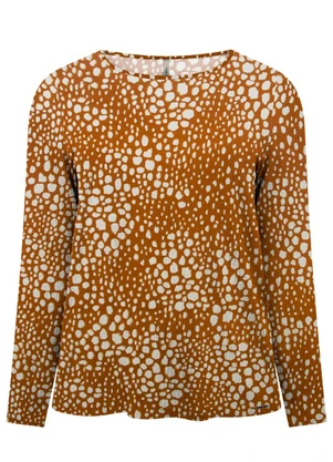 Lunender Mais Mulher - Blusa Estampada Plus Size Laranja - LUNENDER MAIS MULHER