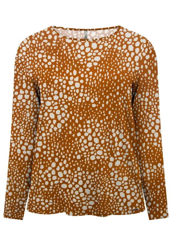Lunender Mais Mulher - Blusa Estampada Plus Size Laranja