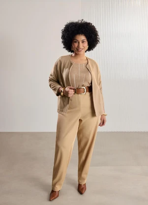 Lunender Mais Mulher - Blusa Estampada Plus Size Marrom - LUNENDER MAIS MULHER