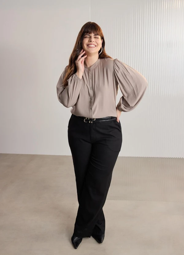 Lunender Mais Mulher - Blusa Estampada Plus Size Marrom