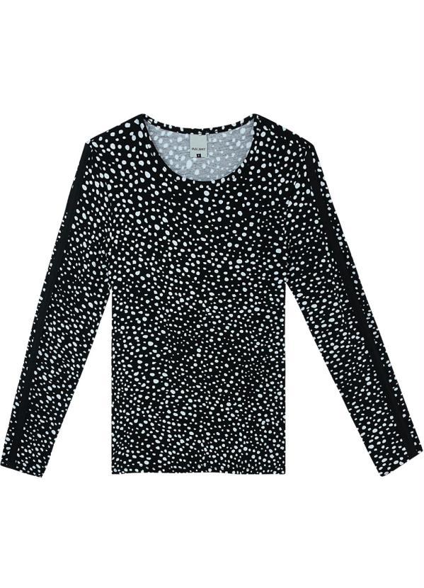 Malwee - Blusa Estampada Poá em Moletinho com Recorte 3