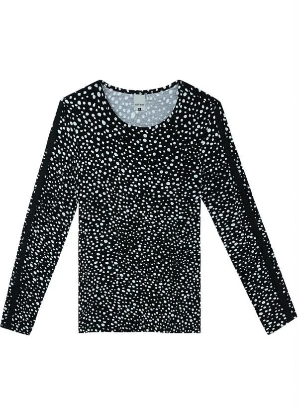 Malwee - Blusa Estampada Poá em Moletinho com Recorte 3