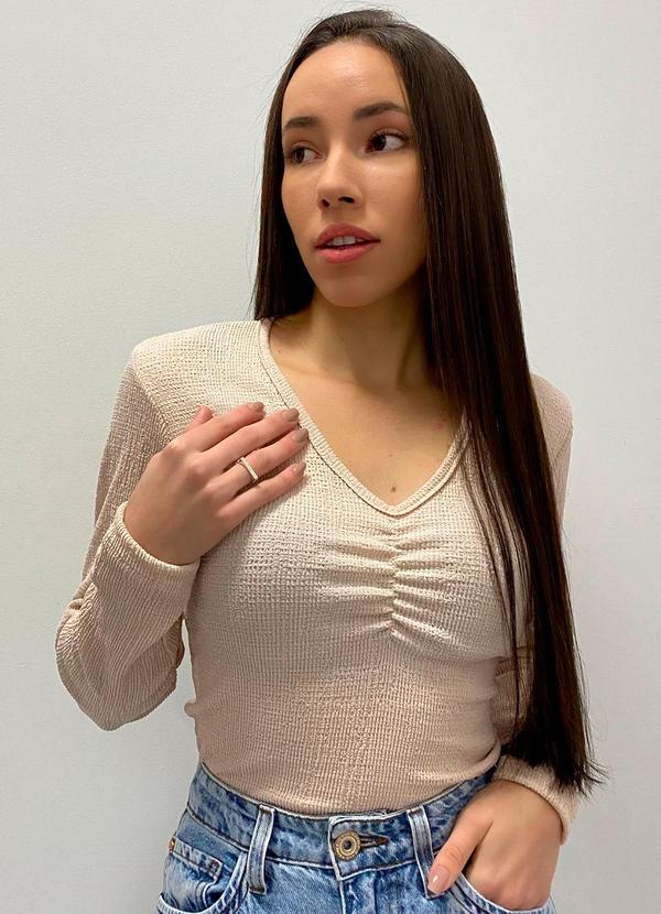 Rafree - Blusa Fem Decote V Rosê