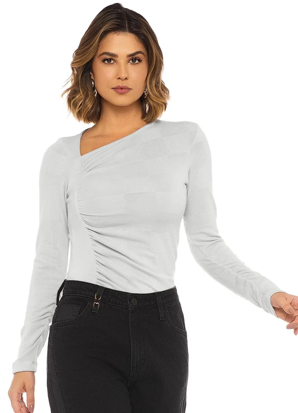 Rafree - Blusa Fem Manga Longa Cinza