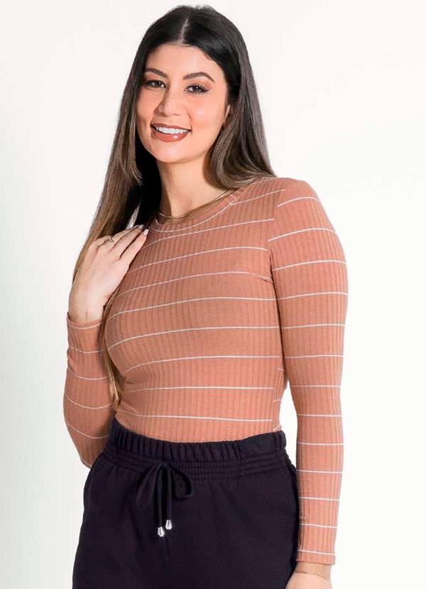 Habana - Blusa Feminina Adulta Basica Marrom