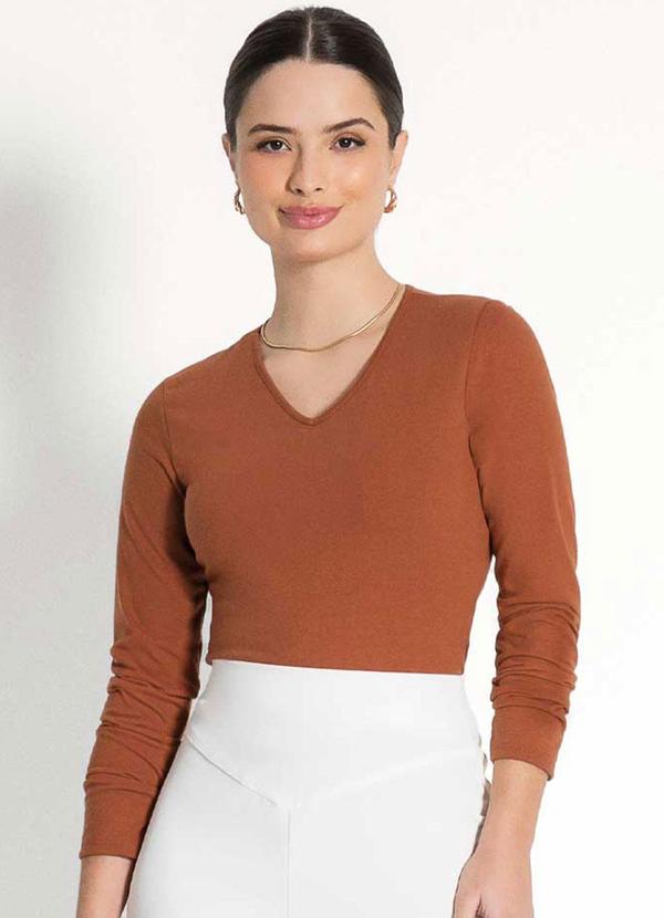 Habana - Blusa Feminina Adulta Elegancia Marrom