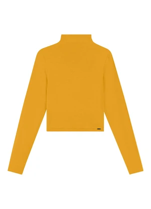 Marialícia - Blusa Feminina Adulta Gola Alta Amarelo - MARIALÍCIA