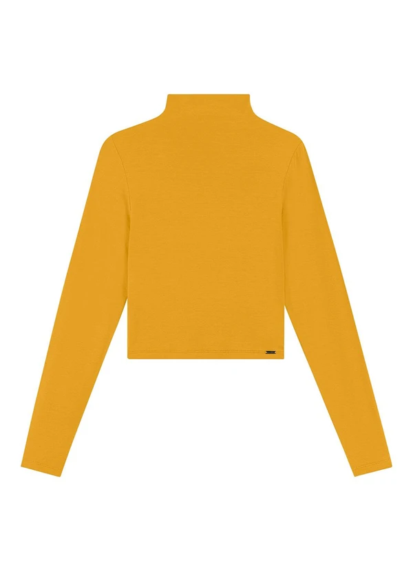Marialícia - Blusa Feminina Adulta Gola Alta Amarelo