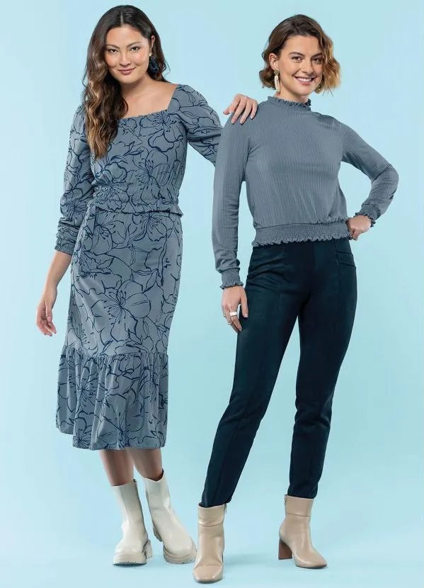 Marialícia - Blusa Feminina Adulto Azul 3