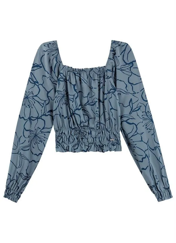 Marialícia - Blusa Feminina Adulto Azul 4