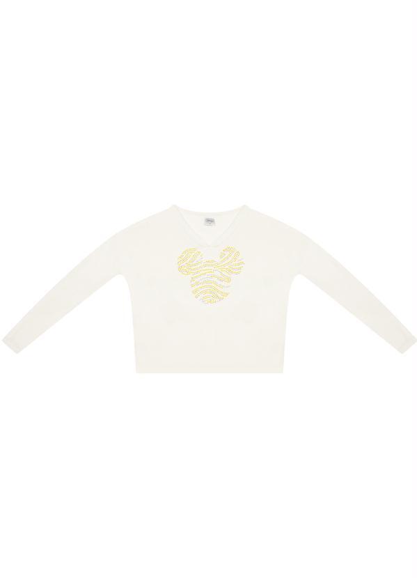 Disney - Blusa Feminina Adulto com Decote V Bege