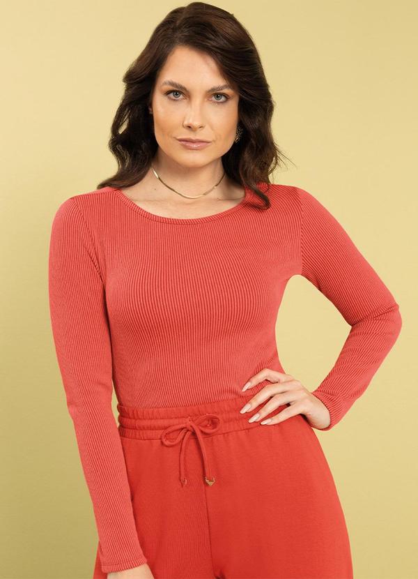 Cativa - Blusa Feminina Adulto Manga Longa Laranja