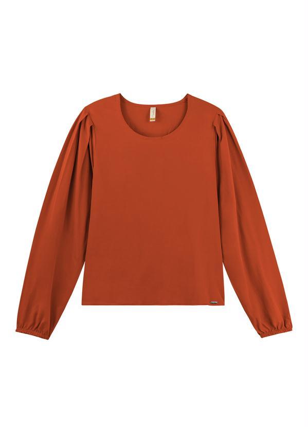 Marialícia - Blusa Feminina Adulto Marrom