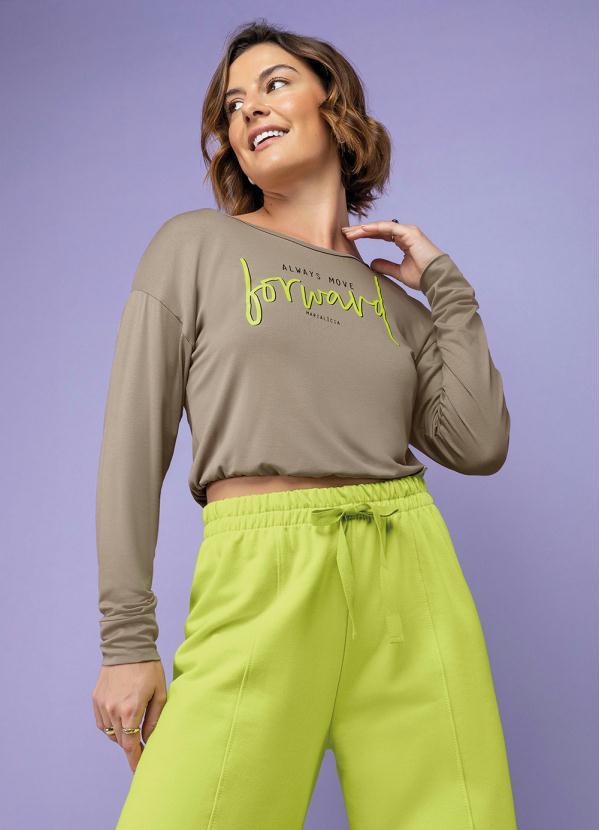 Marialícia - Blusa Feminina Adulto Marrom