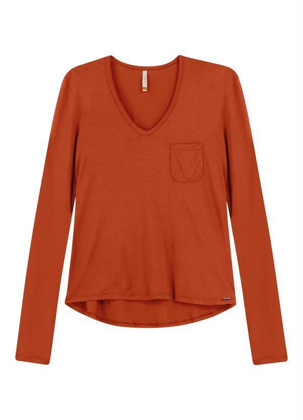 Marialícia - Blusa Feminina Adulto Marrom