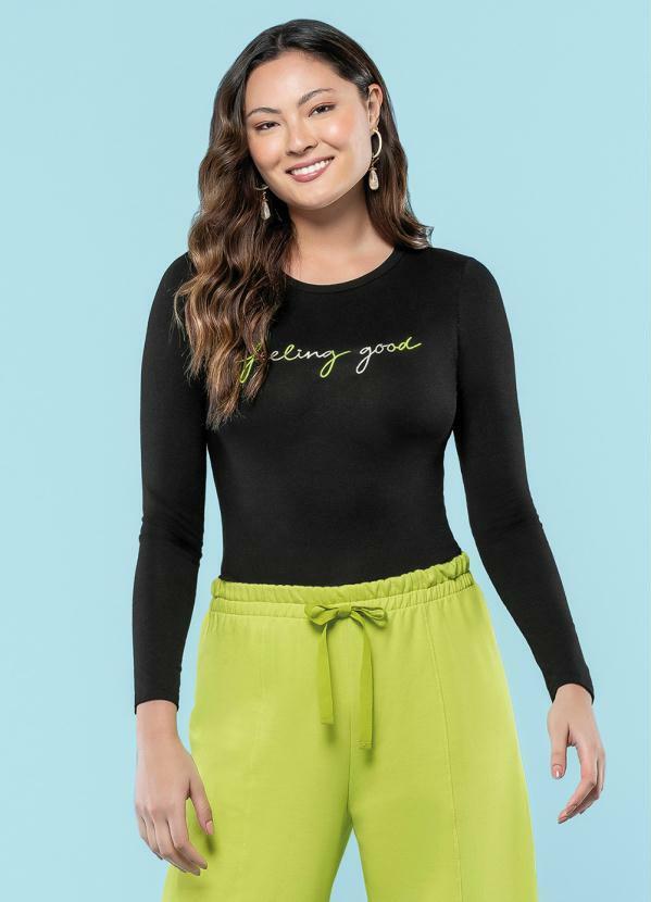 Marialícia - Blusa Feminina Adulto Preto