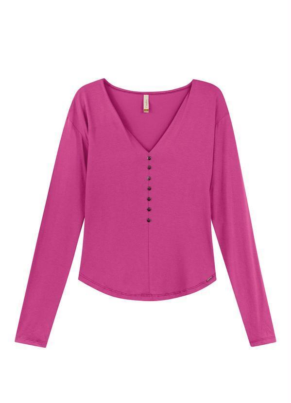 Marialícia - Blusa Feminina Adulto Rosa