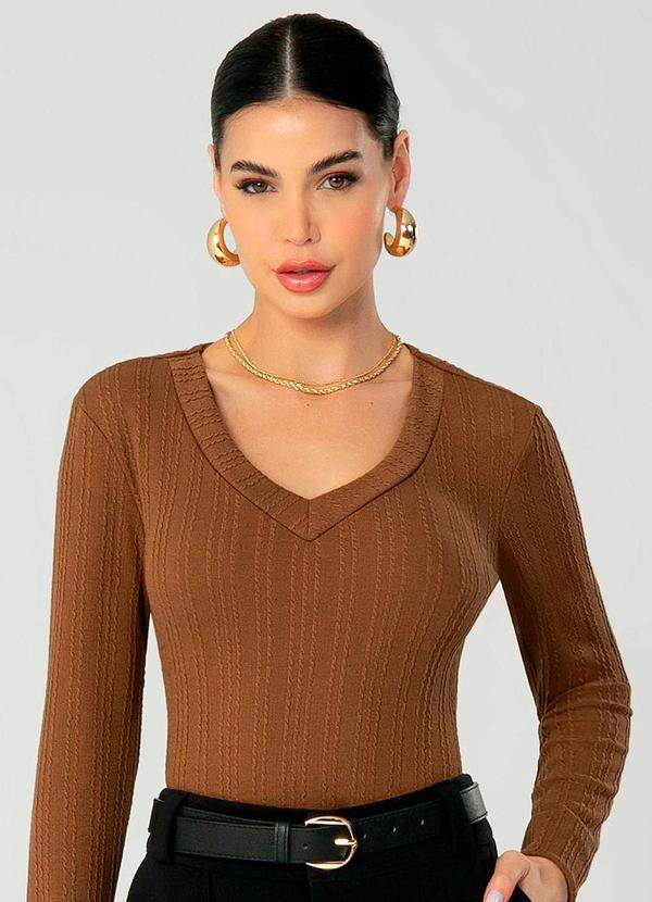 Gris - Blusa Feminina Adulto Tricô Leve Gris Marrom