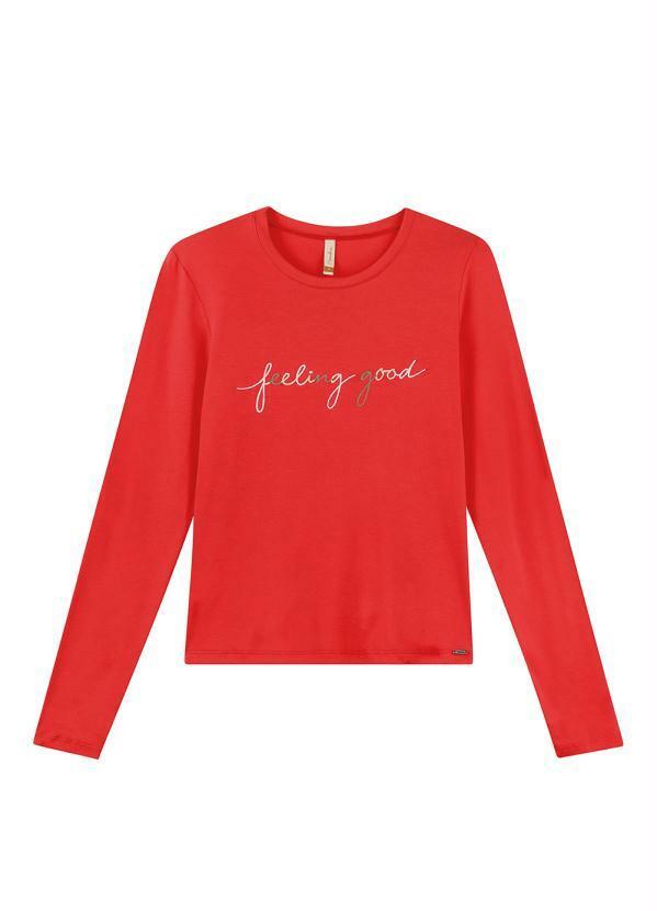 Marialícia - Blusa Feminina Adulto Vermelho