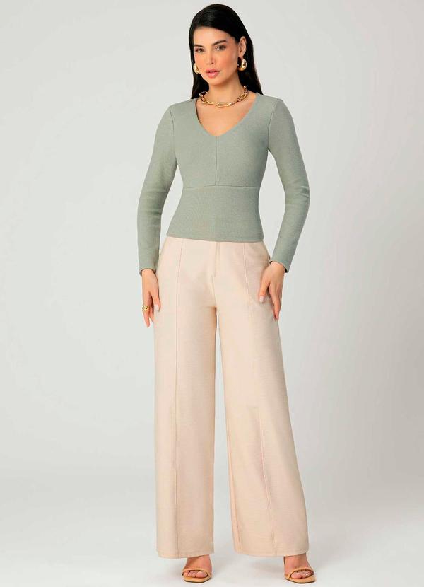 Gris - Blusa Feminina Adulto Versátil Verde 2