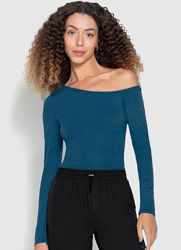Enfim - Blusa Feminina Assimétrica Azul