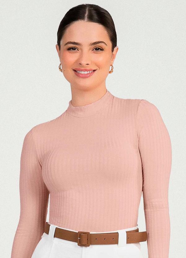 Cativa - Blusa Feminina Básica Canelada Rosa