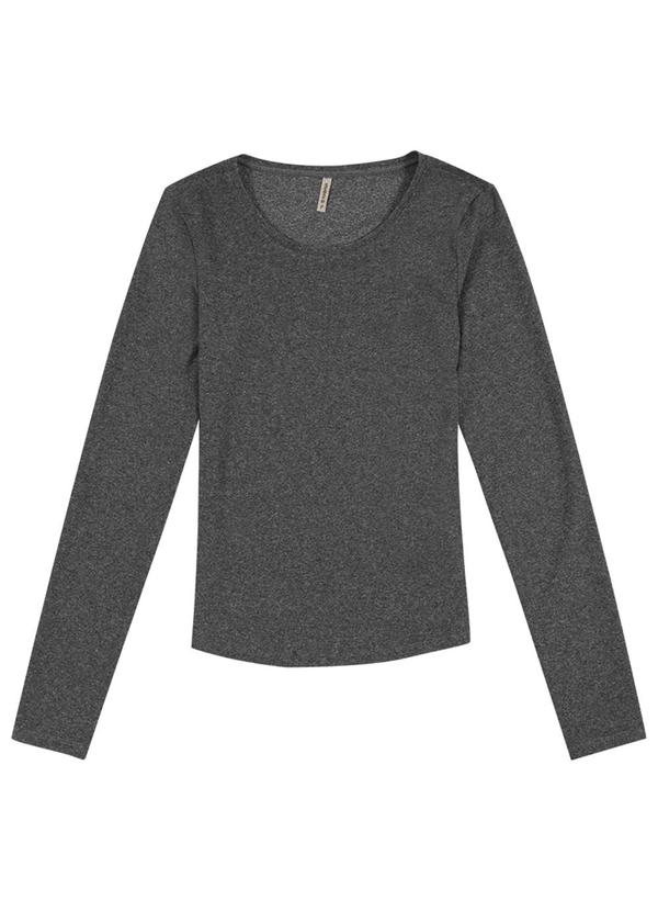 Habana - Blusa Feminina Básica Jmanga Longa Cinza