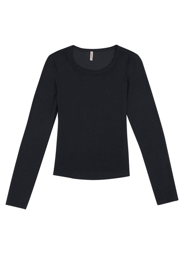 Habana - Blusa Feminina Básica Jmanga Longa Preto