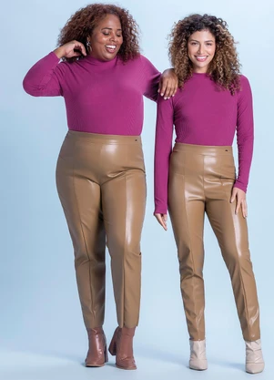 Marialícia - Blusa Feminina Básica Longa Canelada Fucsia - MARIALÍCIA