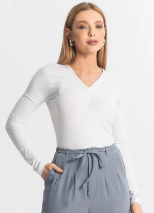 Select - Blusa Feminina Canelada Branco - SELECT