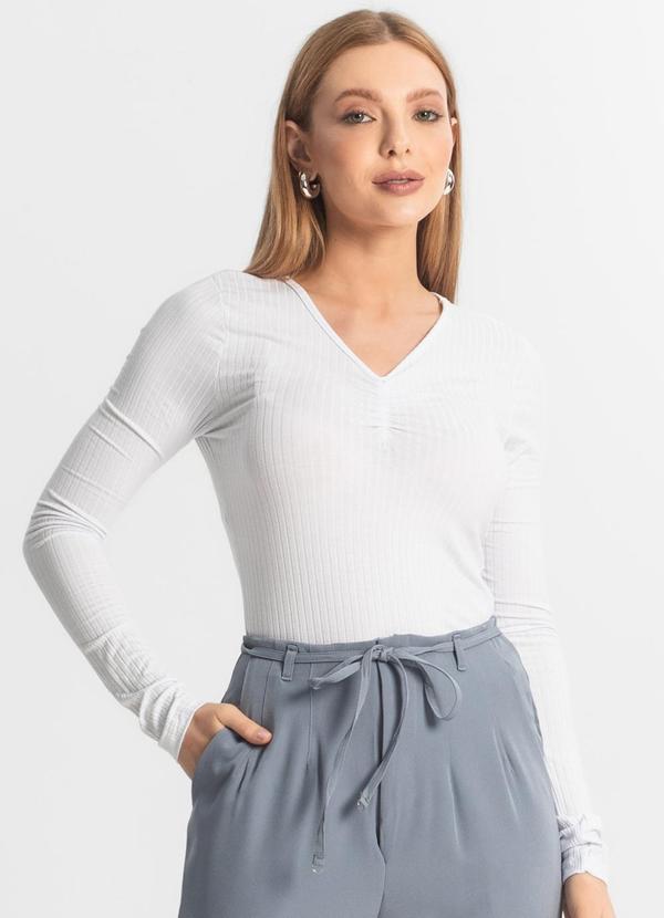 Select - Blusa Feminina Canelada Branco