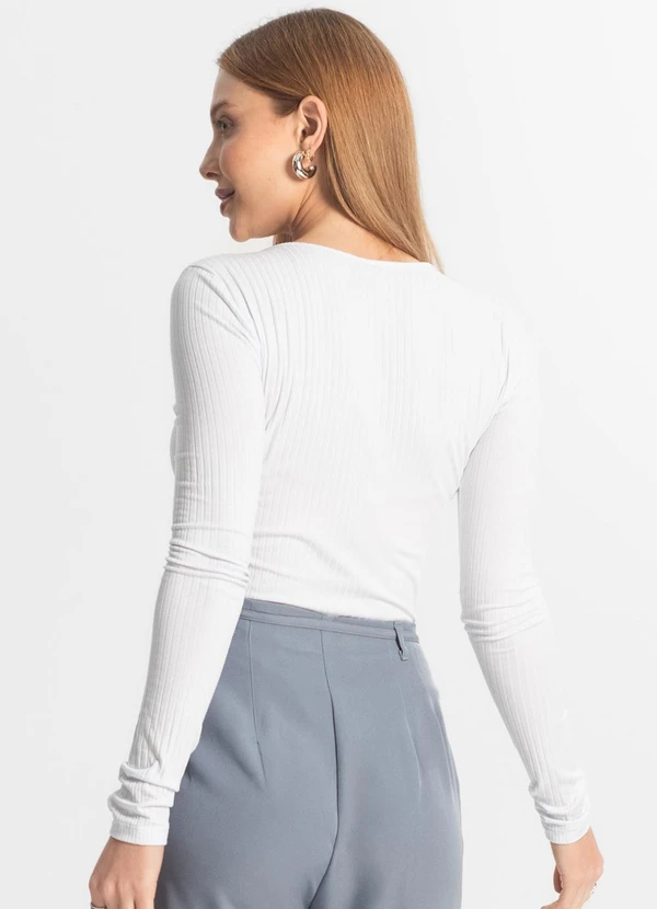 Select - Blusa Feminina Canelada Branco 2