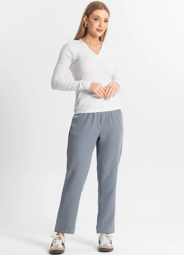 Select - Blusa Feminina Canelada Branco 3