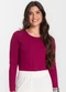 Infinita Cor - Blusa Feminina Canelada com Manga Longa Vermelho - variação: Vermelho