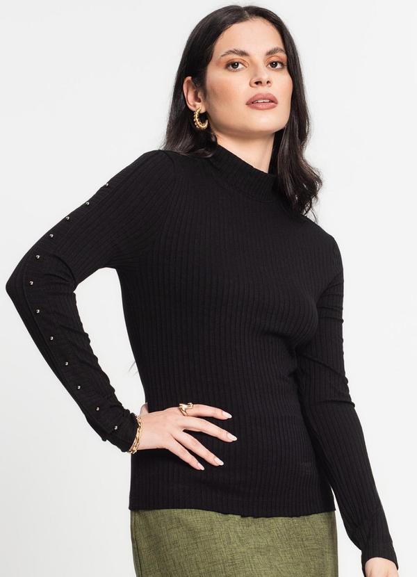 Rovitex - Blusa Feminina Canelada Preto