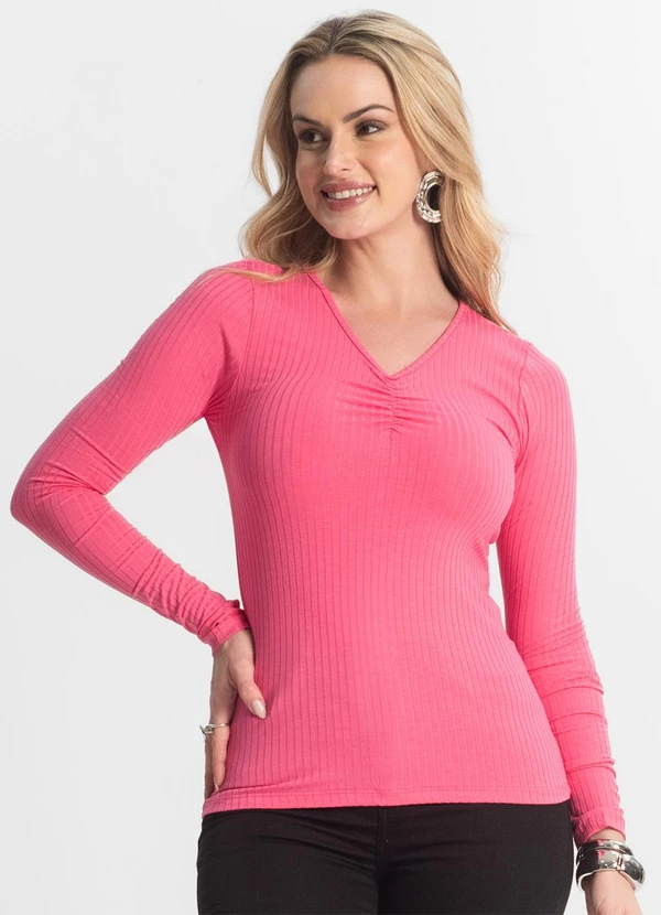 Select - Blusa Feminina Canelada Rosa